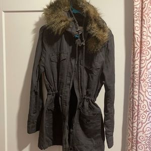 Grey lighter weight fall medium Loft coat